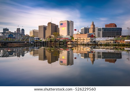 Newark, New Jersey, USA skyline on the Passaic River.