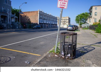 Newark, New Jersey/USA - July 5 2019:  A Glance Of A Bad Neighborhood In US