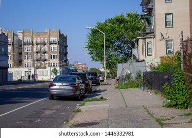 Newark, New Jersey/USA - July 5 2019:  A Glance Of A Dangerous Bad Neighborhood In US