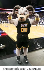 NEWARK, NJ - DEC 9: Virginia Commonwealth Rams Mascot During The Game Against The Seton Hall Pirates On December 9, 2017 At The Prudential Center On  Newark, New Jersey.