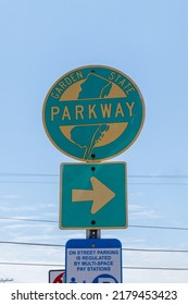 Newark, NJ - July 04-2022: Garden State Parkway Sign