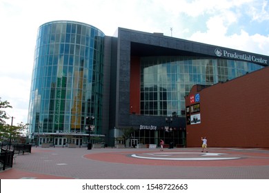 Newark, NJ - September 19 2015: Exterior of the Prudential Center