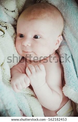 Similar – Image, Stock Photo Baby girl wrapped in a blanket