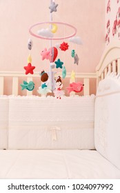 Newborn Baby Bed With Mobile.