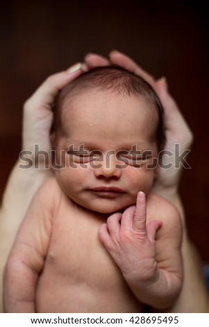 Similar – Image, Stock Photo Baby girl wrapped in a blanket