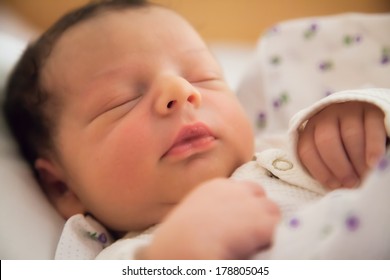 Newborn baby boy portrait while still in hospital.