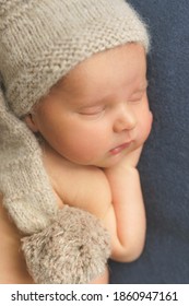 Newborn Baby Boy Is Sleeping Sweetly