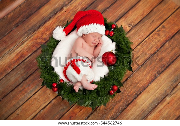 Newborn Baby Boy Suit Santa Claus Stock Image Download Now