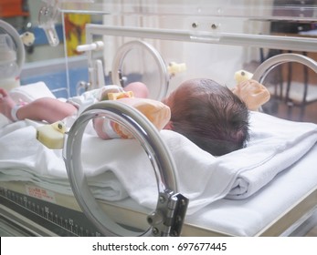 Newborn Baby Girl Inside Incubator Hospital Stock Photo Edit Now