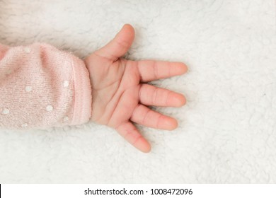 Newborn baby hand