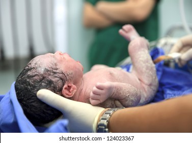 Newborn Baby In Labor Room