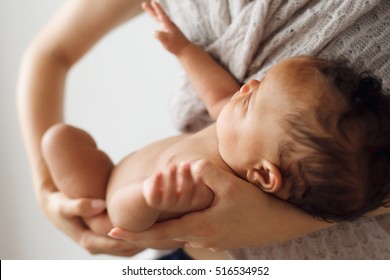 Newborn Baby Maternity Love Care Family Innocence Concept
