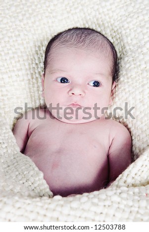 Similar – Image, Stock Photo Baby girl wrapped in a blanket