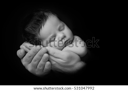 Similar – Newborn baby girl in hostpital bed sleeping