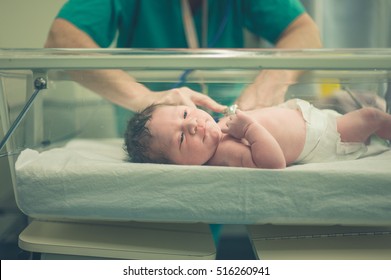 A newborn child in the hospital