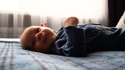 A Little Newborn Baby Lying On His | People Images ~ Creative Market