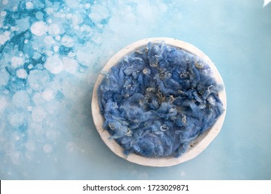 newborn digital composite, blue floral