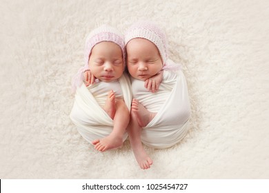 Newborn Twin Sisters Sleep