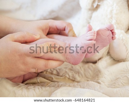 newbornbaby's legs. closeup