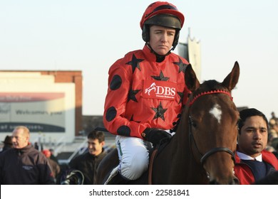 NEWBURY, BERKS, DEC 29 2008, Jockey Barry Geraghty And Higgy's Boy Go Out To Win At The Challow Hurdle Day, Newbury Racecourse, UK