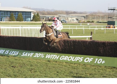 NEWBURY, BERKS, DEC 29 2008, Barry Geraghty Jumps With Sir Jimmy Shand At The Challow Hurdle At Newbury Racecourse, UK