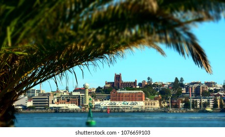 Newcastle, Australia - Apr 1, 2018. Panoramic View Of Newcastle. Christ Church Cathedral In The Background On The Other Side Of Hunter River.