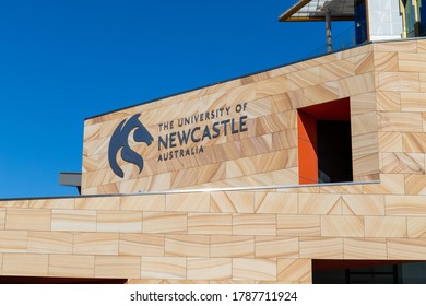 Newcastle, Australia - July 29, 2020: The University Of Newcastle Logo On Building Exterior.