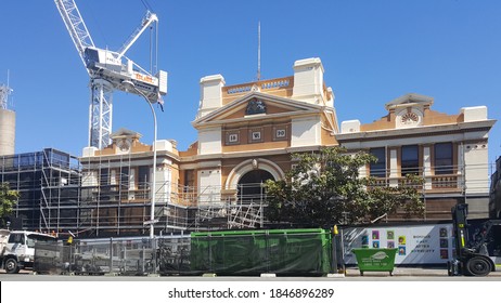 Newcastle, Australia - Nov 2020:  Building Reconstruction Undergoing Of The Historical Building - The Former Newcastle Courthouse, To Be Transformed Into Nihon University Campus, First Oversea Campus