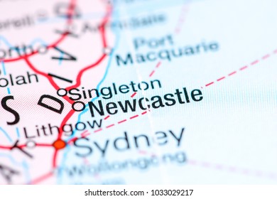 Newcastle. Australia On A Map