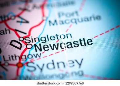 Newcastle. Australia On A Map