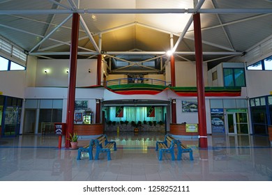 NEWCASTLE, NEVIS -22 NOV 2018- View Of The Vance W. Amory International Airport, A Single Runway Airport Located In Nevis In The Federation Of Saint Kitts And Nevis.