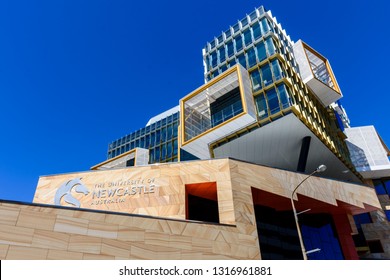 Newcastle, New South Wales, Australia- 17 February 2019: Building Of University Of Newcastle In The City.