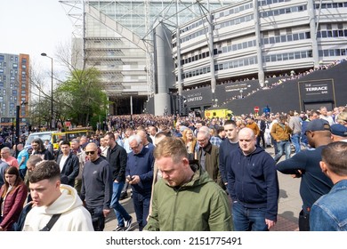 Newcastle Upon Tyne, UK - 30th April 2022: Football Fans Leave St James' Park, After The Newcastle United Versus Liverpool Men's Match.