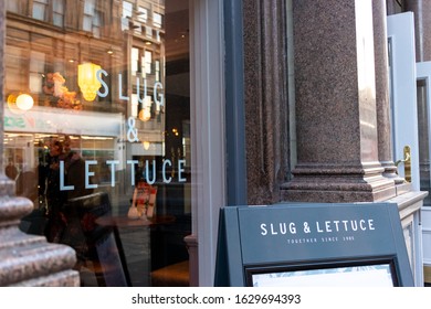 Newcastle Upon Tyne UK - 8th Jan 2020: Slug And Lettuce Bar Exterior In Newcastle