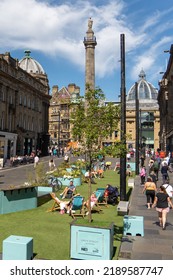 Newcastle Upon Tyne, UK: August 9th, 2022: Grey Street Gathering, A Public Space Near The Monument In The City Centre.