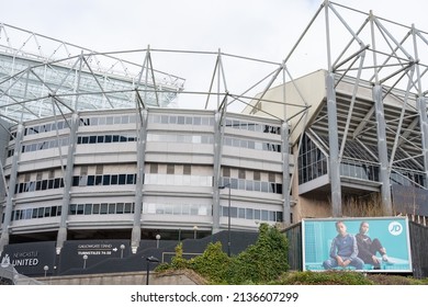 Newcastle Upon Tyne, UK - March 17th, 2022: St James' Park, Home Ground Of Newcastle United Football Club. The Soccer Club Is Now Owned By The Public Investment Fund Of Saudi Arabia.