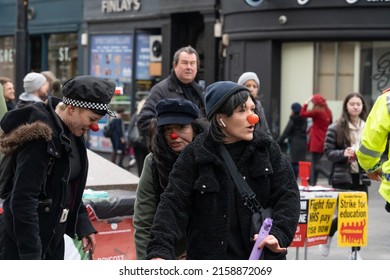 NEWCASTLE UPON TYNE, UNITED KINGDOM - Feb 12, 2022: A Closeup Shot Of People Protesting For Civil Liberties In Newcastle Upon Tyne, UK