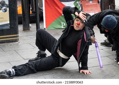 NEWCASTLE UPON TYNE, UNITED KINGDOM - Feb 12, 2022: A Closeup Shot Of People Protesting For Civil Liberties In Newcastle Upon Tyne, UK