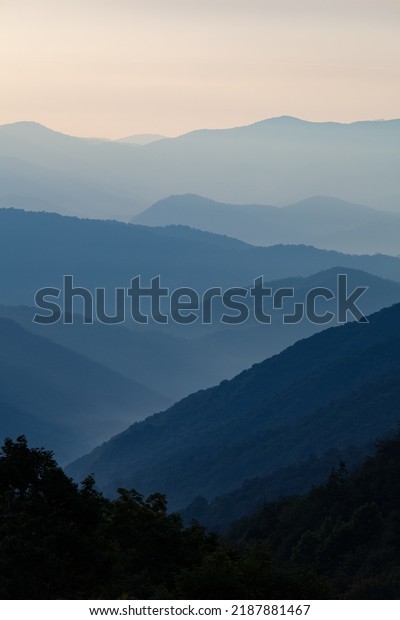 Newfound Gap area in the Great Smoky\
Mountains on the North Carolina and Tennessee\
border