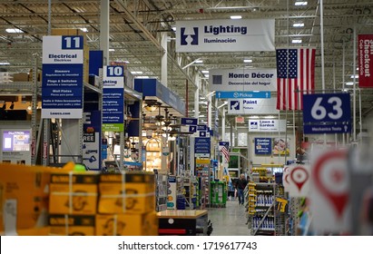 Newington, CT / USA - February 11, 2020: Perspective Shot Of The Interior Of A Lowe's