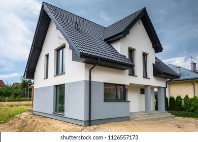 Newly Built House With A Finished Plaster And Paint