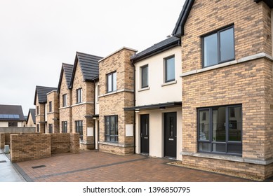 Newly Built Houses For Sale In A Residential Estate In Ireland In Winter