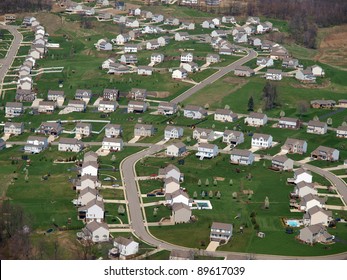 Newly Built Middle Class Suburban Housing In The Eastern United States