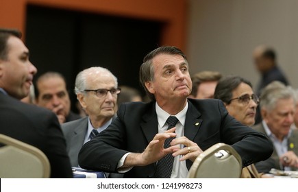 Newly elected brazilian president Jair Bolsonaro during a meeting with businessmen in Rio de Janeiro, Brazil on August 06, 2018