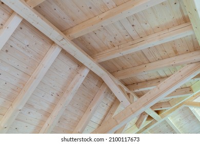 Newly erected roof structure of a house 