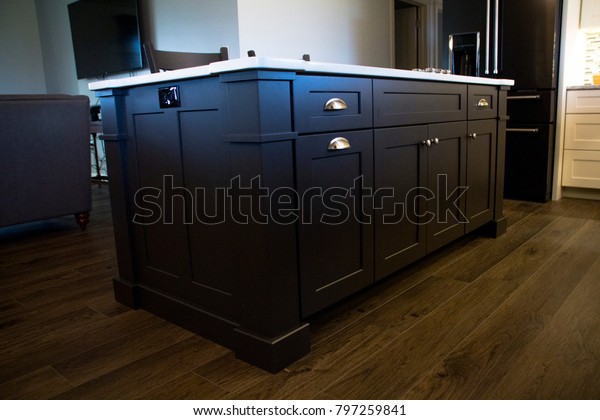 Newly Handcrafted Kitchen Marble Countertops Farm Stock Photo