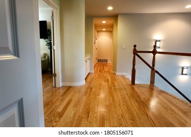 Newly Installed Red Oak Floor Boards For Hallway In Home