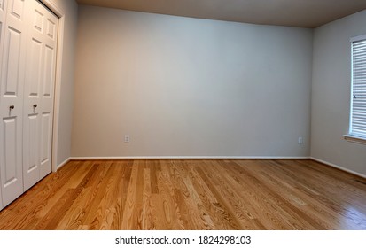 Newly Installed Red Oak Floor Boards For Bedroom In Home