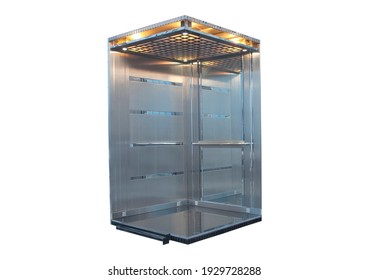 Newly manufactured empty elevator cabin