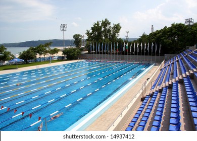 Newly refurbished swimming pool in Varna, Bulgaria